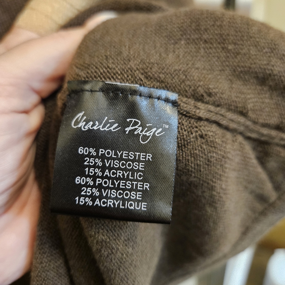 Charlie Paige LXL Cowl Neck Sweater Dress in Mocha AE-1611 - Picture 11 of 11